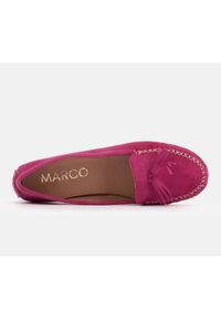 Marco Shoes Baleriny mokasyn z fioletowego zamszu 1979P-770-1 różowe. Zapięcie: bez zapięcia. Kolor: różowy, wielokolorowy, fioletowy. Materiał: zamsz #3
