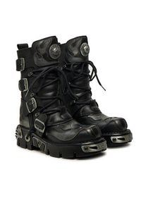 NEW ROCK Glany M-107-S2 Czarny. Kolor: czarny. Materiał: skóra. Styl: rockowy #3