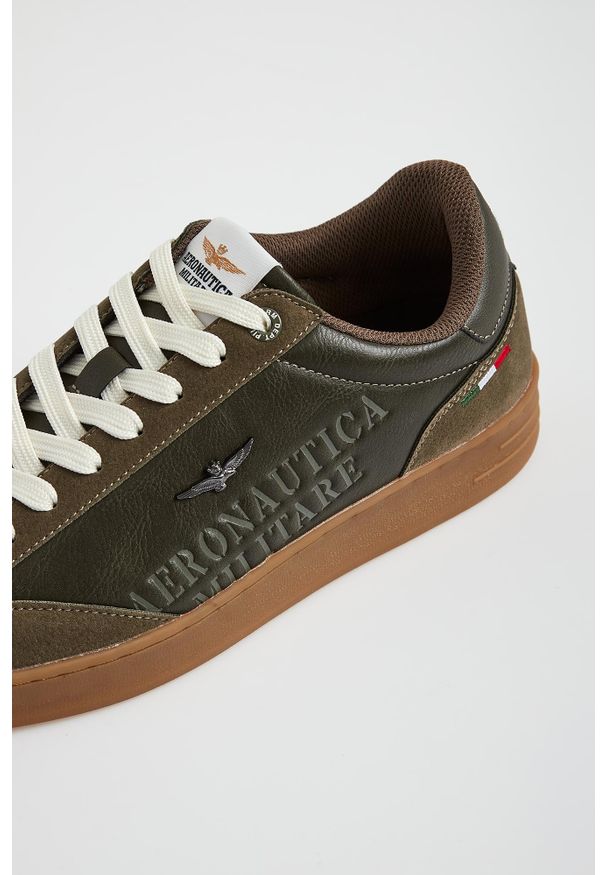 Aeronautica Militare - Sneakersy męskie skórzane AERONAUTICA MILITARE. Materiał: skóra