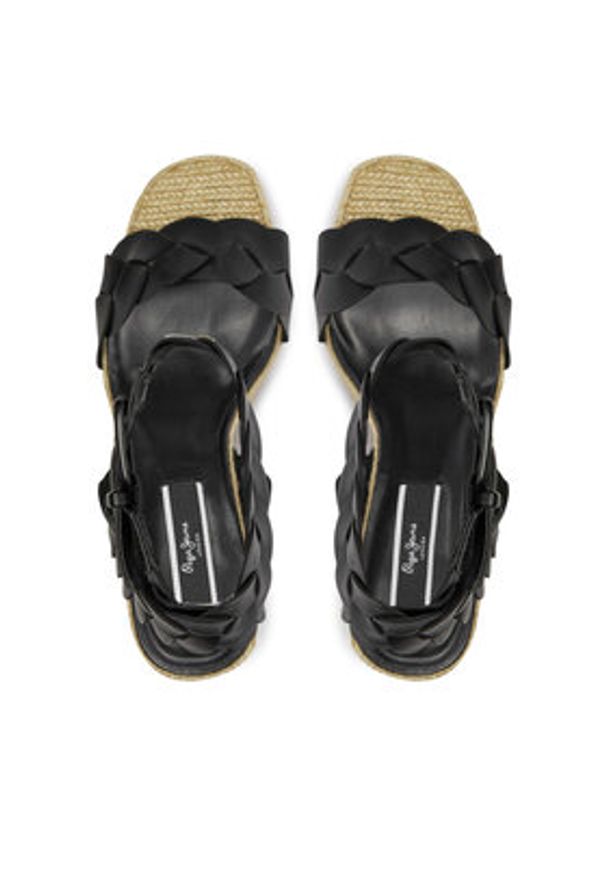 Pepe Jeans Sandały Lenny Braid PLS90652 Czarny. Kolor: czarny. Materiał: skóra