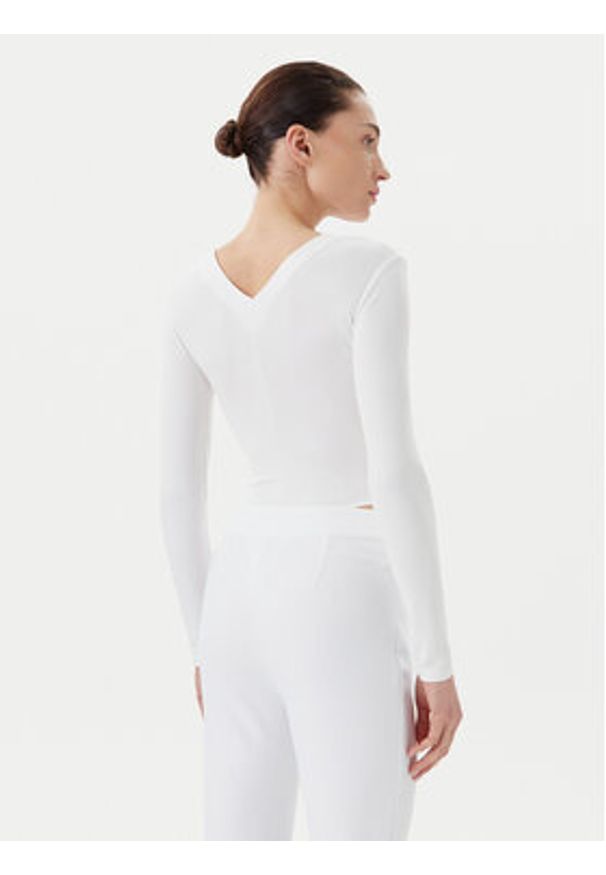 Elisabetta Franchi Body BO-019-51E2-V350 Biały Slim Fit. Kolor: biały. Materiał: wiskoza