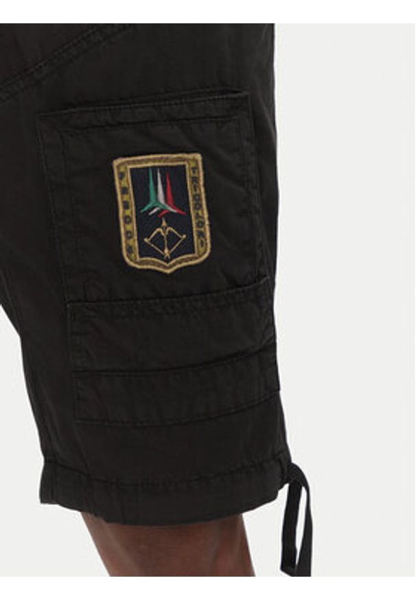 Aeronautica Militare Szorty materiałowe 251BE041CT1122 Czarny Regular Fit. Kolor: czarny. Materiał: bawełna