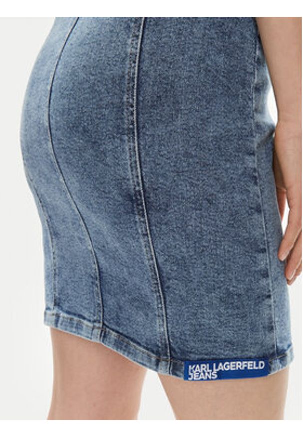 Karl Lagerfeld Jeans Sukienka jeansowa 241J1307 Granatowy Slim Fit. Kolor: niebieski. Materiał: bawełna