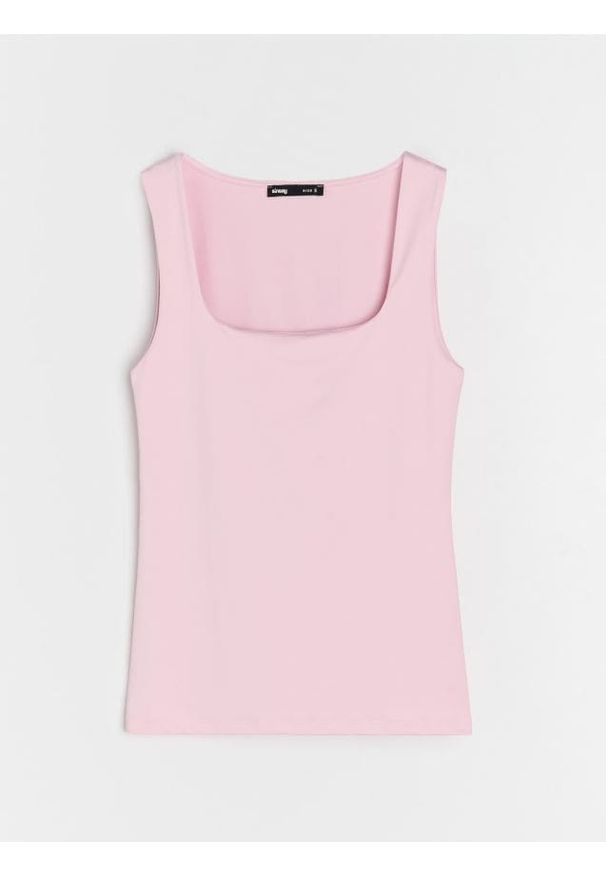 Sinsay - Klasyczny top - różowy. Kolor: różowy. Styl: klasyczny