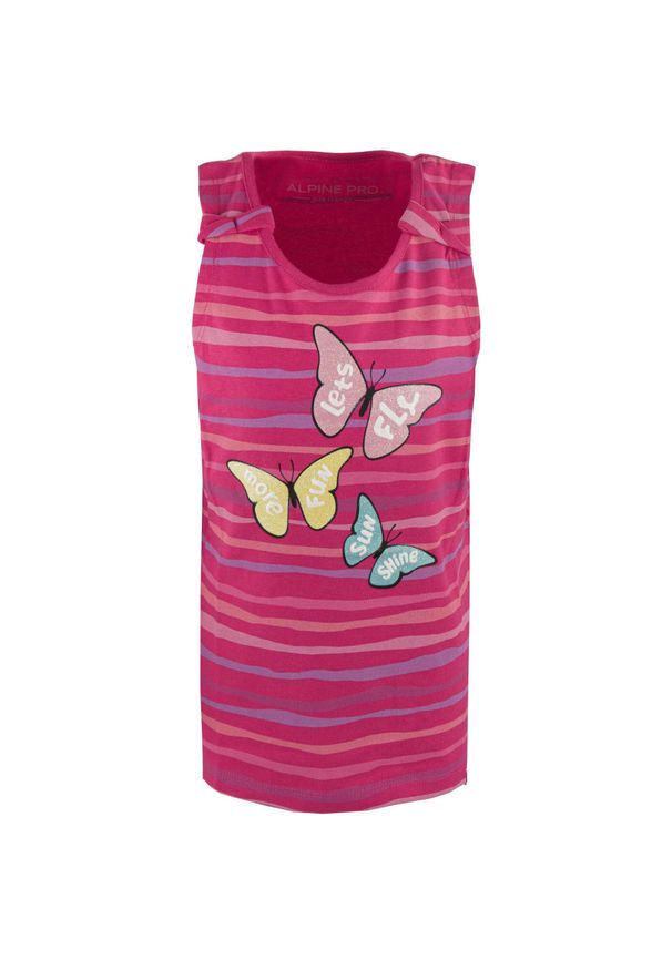ALPINE PRO - Alpine Pro Holso Tanktop dla Dzieci 152-158 - Oddychający i Lekki. Kolor: różowy. Materiał: bawełna. Sezon: lato. Sport: turystyka piesza