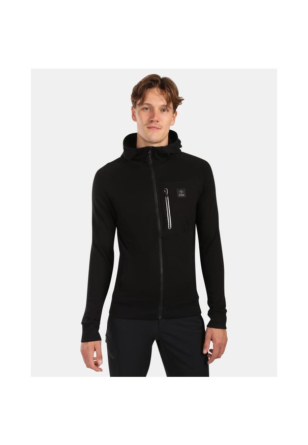 Stylowa i wygodna bawełniana bluza z kapturem Kilpi BALU-M. Typ kołnierza: kaptur. Kolor: czarny. Materiał: bawełna. Sport: turystyka piesza