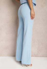 Renee - Niebieskie Garniturowe Spodnie High Waist z Kieszeniami Blathe. Stan: podwyższony. Kolor: niebieski #3