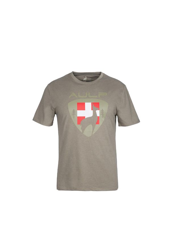 Aulp - Koszulka męska AULP ROQUE bawełniana oddychająca uniwersalna. Okazja: na co dzień. Typ kołnierza: polo. Kolor: zielony. Materiał: bawełna. Styl: casual