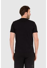 EA7 Emporio Armani - EA7 Czarny męski t-shirt z naszywką z logo, Rozmiar XL. Kolor: czarny. Wzór: aplikacja #5