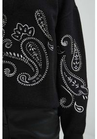 medicine - Medicine sweter damski kolor czarny. Kolor: czarny. Długość rękawa: długi rękaw. Długość: długie. Wzór: haft #3