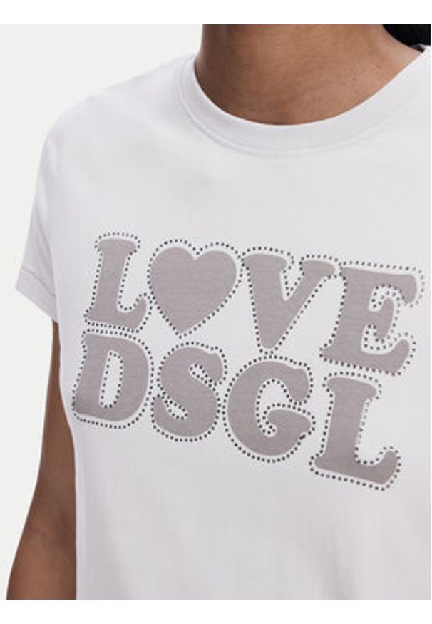 Desigual T-Shirt Love Dsgl 25SWTK10 Szary Regular Fit. Kolor: szary. Materiał: bawełna