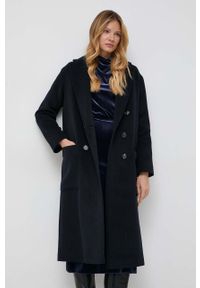 MAX&Co. płaszcz z domieszką wełny kolor granatowy przejściowy oversize. Kolor: niebieski. Materiał: wełna. Styl: klasyczny