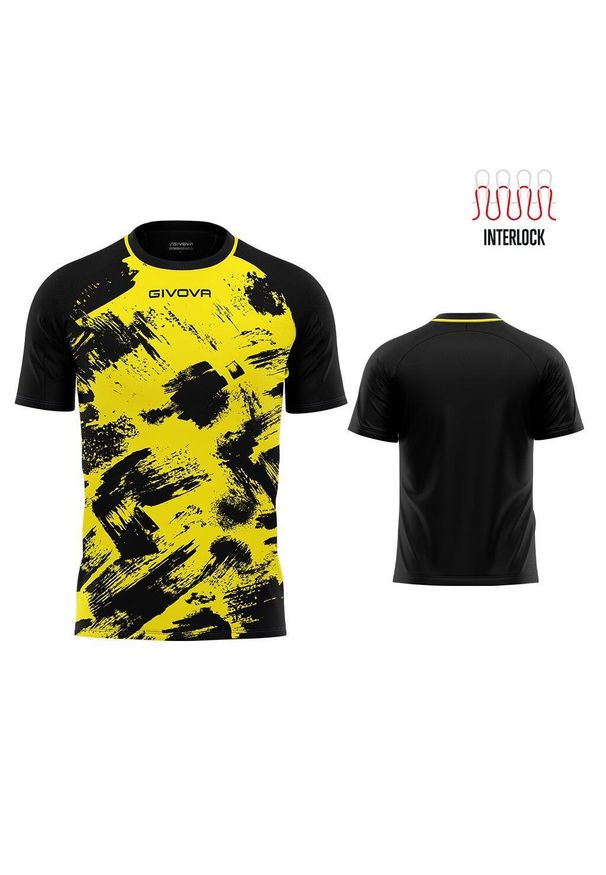 T-shirt Givova Art Sports Unisex Żółto-Czarny 2XS. Kolor: czarny, żółty, wielokolorowy. Materiał: poliester. Wzór: nadruk. Sport: piłka nożna