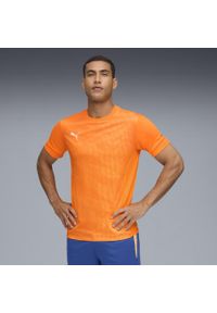 Puma - Męska koszulka Individual Padel z grafiką PUMA Heat Fire Orange. Kolor: pomarańczowy, wielokolorowy, żółty