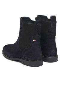 TOMMY HILFIGER - Tommy Hilfiger Sztyblety Flag Boot FW0FW08780 Granatowy. Kolor: niebieski. Materiał: skóra, zamsz #5