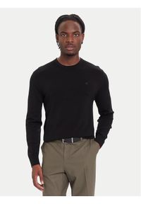 Calvin Klein Sweter LV04LB305G Czarny Regular Fit. Kolor: czarny. Materiał: wełna #1