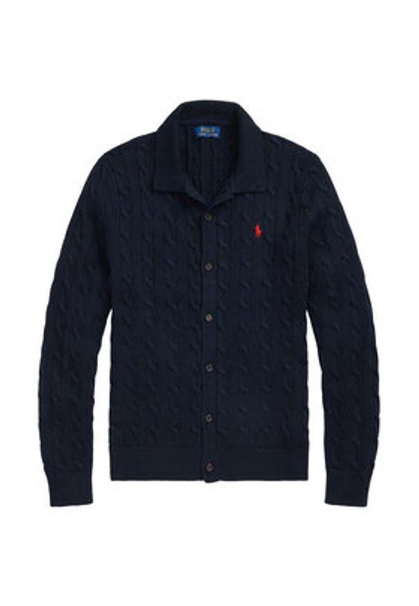 Polo Ralph Lauren Kardigan 710979114002 Granatowy Regular Fit. Typ kołnierza: polo. Kolor: niebieski. Materiał: bawełna