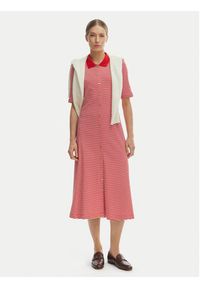 TOMMY HILFIGER - Tommy Hilfiger Sukienka codzienna WW0WW48776 Czerwony Regular Fit. Okazja: na co dzień. Kolor: czerwony. Materiał: bawełna. Typ sukienki: proste. Styl: casual #2