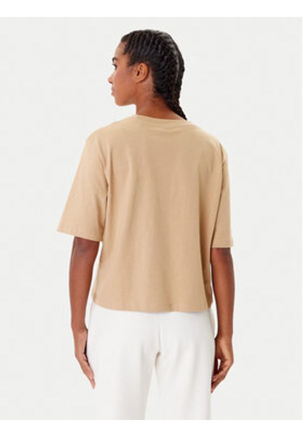 Guess T-Shirt V5YI02 I3Z14 Beżowy Boxy Fit. Kolor: beżowy. Materiał: bawełna