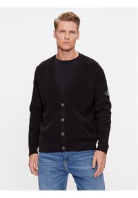 Calvin Klein Jeans Kardigan Badge Skater J30J324327 Czarny Relaxed Fit. Kolor: czarny. Materiał: bawełna #1