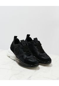Philipp Plein - PHILIPP PLEIN - Czarne sneakersy Huragan. Wysokość cholewki: przed kostkę. Kolor: czarny. Materiał: guma. Szerokość cholewki: normalna. Wzór: aplikacja #2