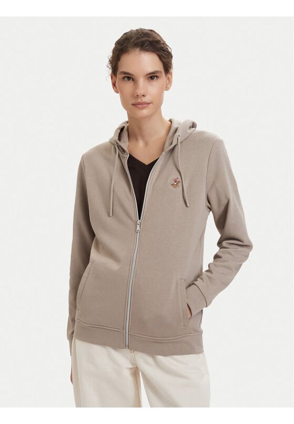 Beverly Hills Polo Club Bluza P-SS26W-F546540 Beżowy Regular Fit. Typ kołnierza: polo. Kolor: beżowy. Materiał: bawełna