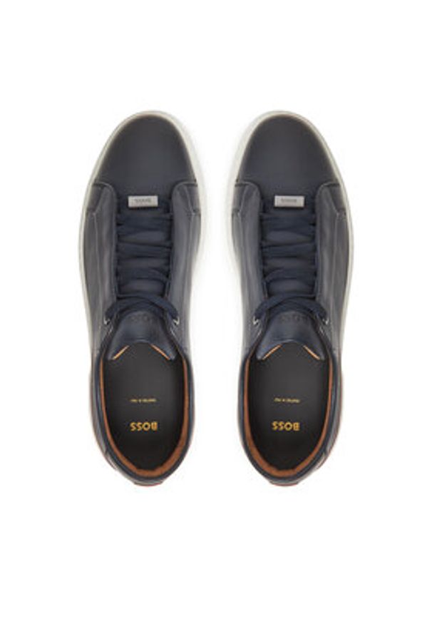 BOSS Sneakersy Gary 50546855 Granatowy. Kolor: niebieski. Materiał: skóra