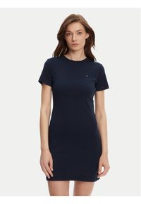 TOMMY HILFIGER - Tommy Hilfiger Sukienka codzienna New Cody WW0WW42721 Granatowy Slim Fit. Okazja: na co dzień. Kolor: niebieski. Materiał: bawełna. Typ sukienki: proste. Styl: casual