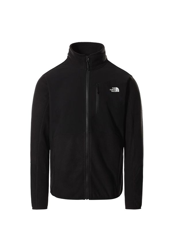 Bluza The North Face Glacier Pro 0A5IHSKX71 - czarna. Kolor: czarny. Materiał: materiał, polar, poliester. Wzór: aplikacja. Styl: klasyczny. Sport: turystyka piesza