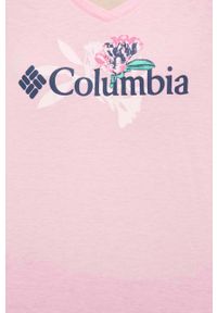 columbia - Columbia t-shirt damski kolor różowy. Kolor: różowy. Wzór: nadruk #2