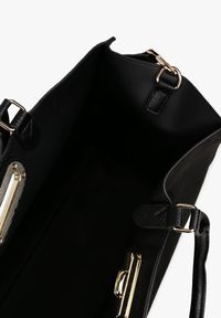 Renee - Czarna Torebka Typu Shopper z Imitacji Zamszu z Rączkami i Paskiem Crossbody Temige. Kolor: czarny. Materiał: zamszowe. Styl: klasyczny, biznesowy, casual, elegancki #4