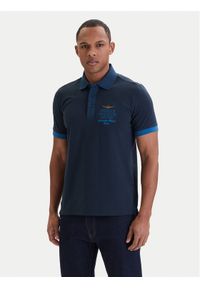 Aeronautica Militare Polo 261PO1908UP00191 Granatowy Slim Fit. Typ kołnierza: polo. Kolor: niebieski. Materiał: bawełna #1