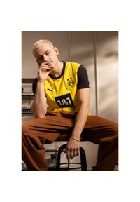 Puma - Męska koszulka domowa Borussia Dortmund 24/25 PUMA Faster Yellow Black. Kolor: żółty, wielokolorowy, czarny. Materiał: jersey