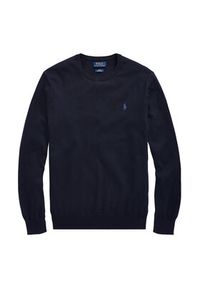 Polo Ralph Lauren Sweter Ls Sf Cn Pp 710684957001 Granatowy Slim Fit. Typ kołnierza: polo. Kolor: niebieski. Materiał: bawełna