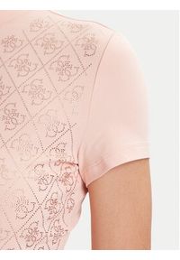 Guess T-Shirt W4BI26 J1314 Różowy Regular Fit. Kolor: różowy. Materiał: bawełna #4