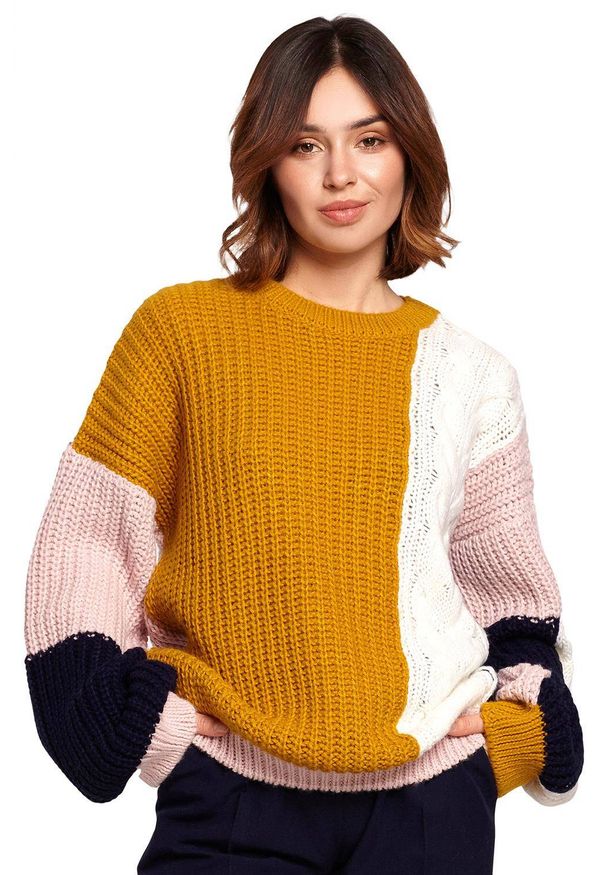 BE Knit - Oryginalny kolorowy sweter. Okazja: na co dzień. Materiał: akryl. Wzór: kolorowy. Styl: casual