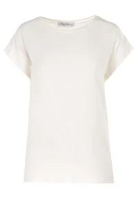 Born2be - Biały T-shirt Kisenia. Kolor: biały. Materiał: tkanina, materiał, bawełna. Długość: krótkie #2