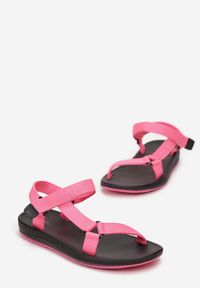 Born2be - Różowe Sandały Phaedrastis. Okazja: na plażę. Nosek buta: otwarty. Zapięcie: rzepy. Kolor: różowy. Styl: elegancki, sportowy