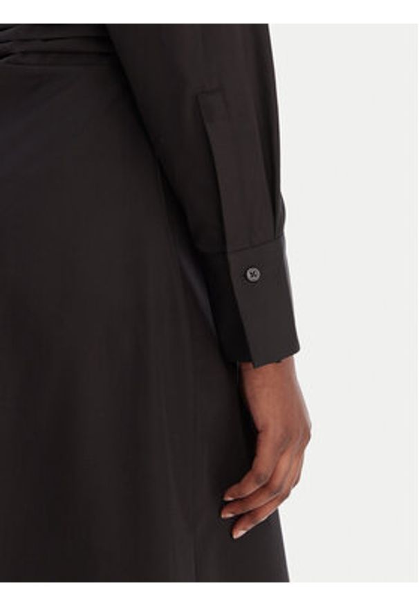 BOSS Sukienka koszulowa Drepill 50553673 Czarny Regular Fit. Kolor: czarny. Materiał: bawełna. Typ sukienki: koszulowe