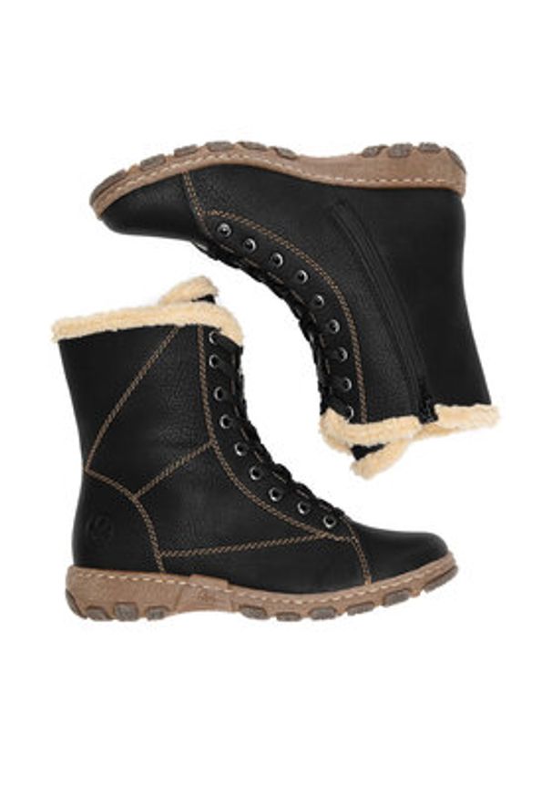 Rieker Trzewiki Z0102-00 Czarny. Kolor: czarny. Materiał: materiał