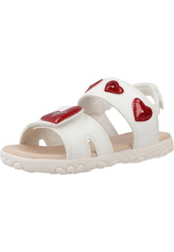Geox - Sandały GEOX J SANDAL HAITI GIRL Biały. Kolor: biały. Materiał: syntetyk