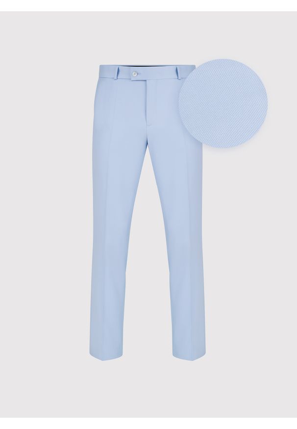 Pako Lorente - PAKO LORENTE - Błękitne wełniane spodnie ganiturowe. Kolor: niebieski. Materiał: wełna. Styl: elegancki, młodzieżowy