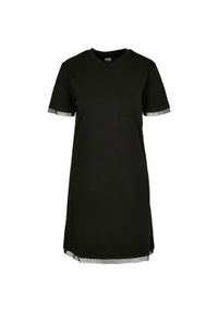 Urban Classics - Koszulka damska Urban Classic boxy lace hem dre. Kolor: czarny. Materiał: koronka #1