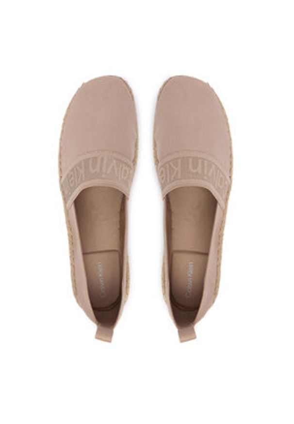 Calvin Klein Espadryle Logo Webbing HW0HW02934 Beżowy. Kolor: beżowy. Materiał: materiał
