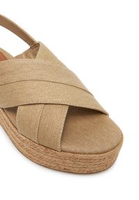 TOMMY HILFIGER - Tommy Hilfiger Espadryle Denim Espadrille Platform Sandal FW0FW08669 Beżowy. Kolor: beżowy. Materiał: materiał. Obcas: na platformie #6