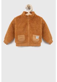 United Colors of Benetton bluza dziecięca kolor brązowy. Okazja: na co dzień. Typ kołnierza: kaptur. Kolor: brązowy. Styl: casual