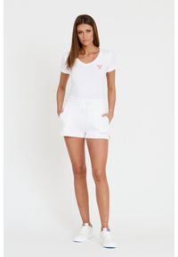 Guess - GUESS Biały damski t-shirt Mini Triangle Tee, Rozmiar XS. Kolor: biały #8