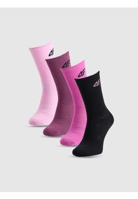 4f - 4F Skarpetki casual za kostkę (4-pack) dziewczęce - multikolor 38-40. Kolor: wielokolorowy. Materiał: włókno, materiał, poliamid, bawełna