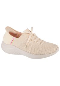 skechers - Buty sportowe Sneakersy damskie, Slip-Ins: Ultra Flex 3.0 - Elevated Motion. Kolor: beżowy. Sport: turystyka piesza