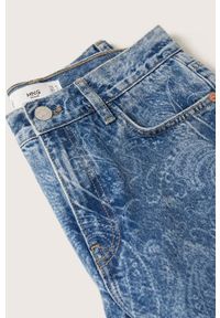 mango - Mango jeansy Paisley damskie high waist. Stan: podwyższony. Kolor: niebieski. Wzór: paisley #5